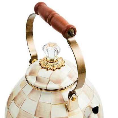 Mocha Check 3 Quart Tea Kettle (Mackenzie Childs)