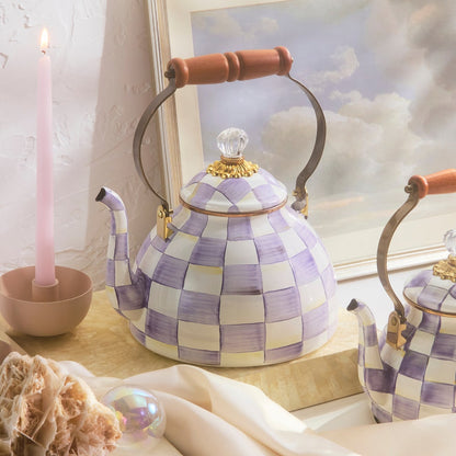 Violet Check 3 Quart Tea Kettle (Mackenzie Childs)
