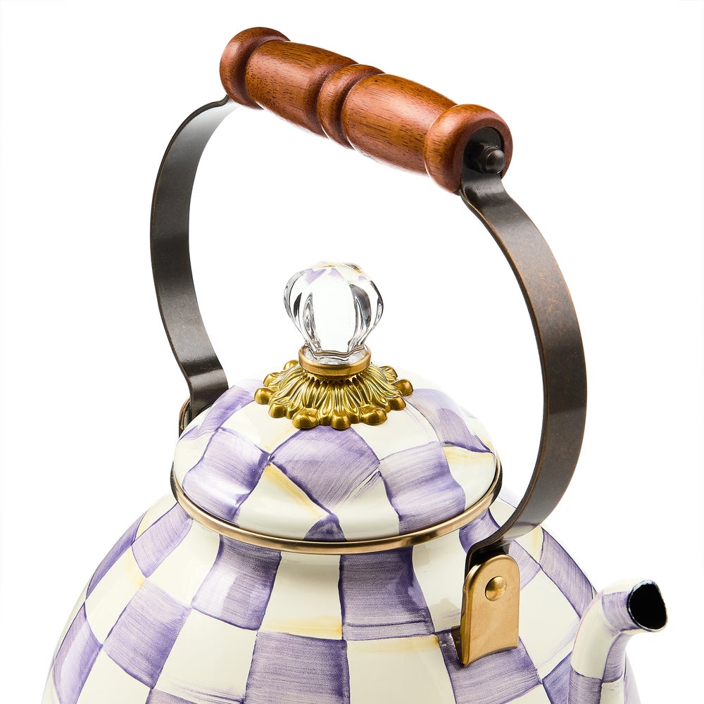 Violet Check 3 Quart Tea Kettle (Mackenzie Childs)