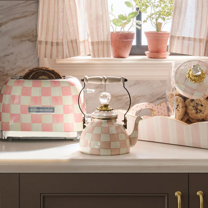Rosy Check Enamel Tea Kettle - 1 Quart (Mackenzie Childs)