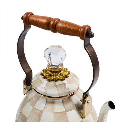 Mocha Check 1 Quart Tea Kettle (Mackenzie Childs)