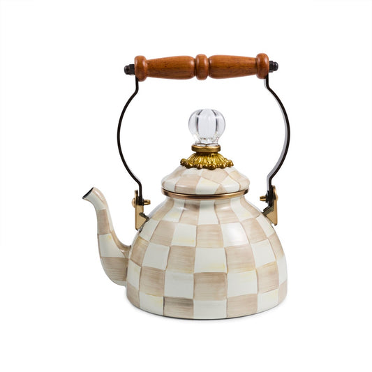 Mocha Check 1 Quart Tea Kettle (Mackenzie Childs)