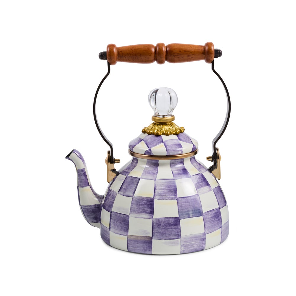 Violet Check 1 Quart Tea Kettle (Mackenzie Childs)