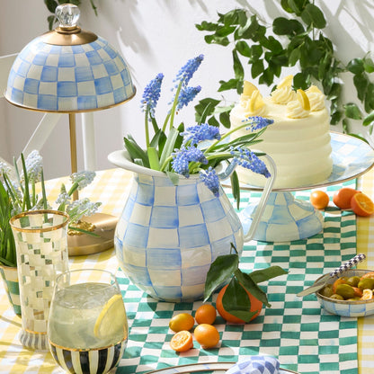 Sky Blue Check Pitcher (Mackenzie Childs) - PRE ORDER
