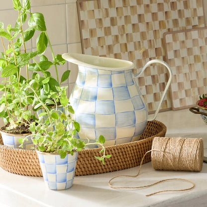 Sky Blue Check Pitcher (Mackenzie Childs) - PRE ORDER