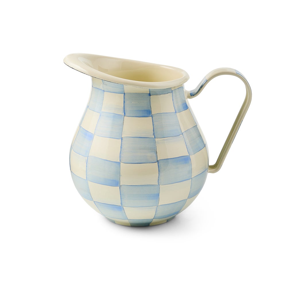 Sky Blue Check Pitcher (Mackenzie Childs) - PRE ORDER