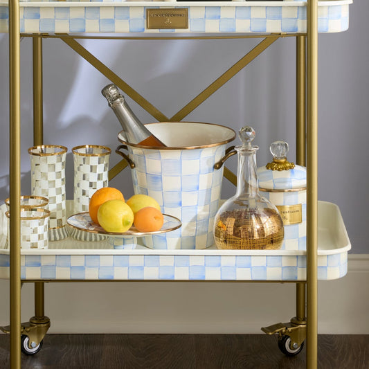 Sky Blue Check Wine Cooler (Mackenzie Childs) - PRE ORDER