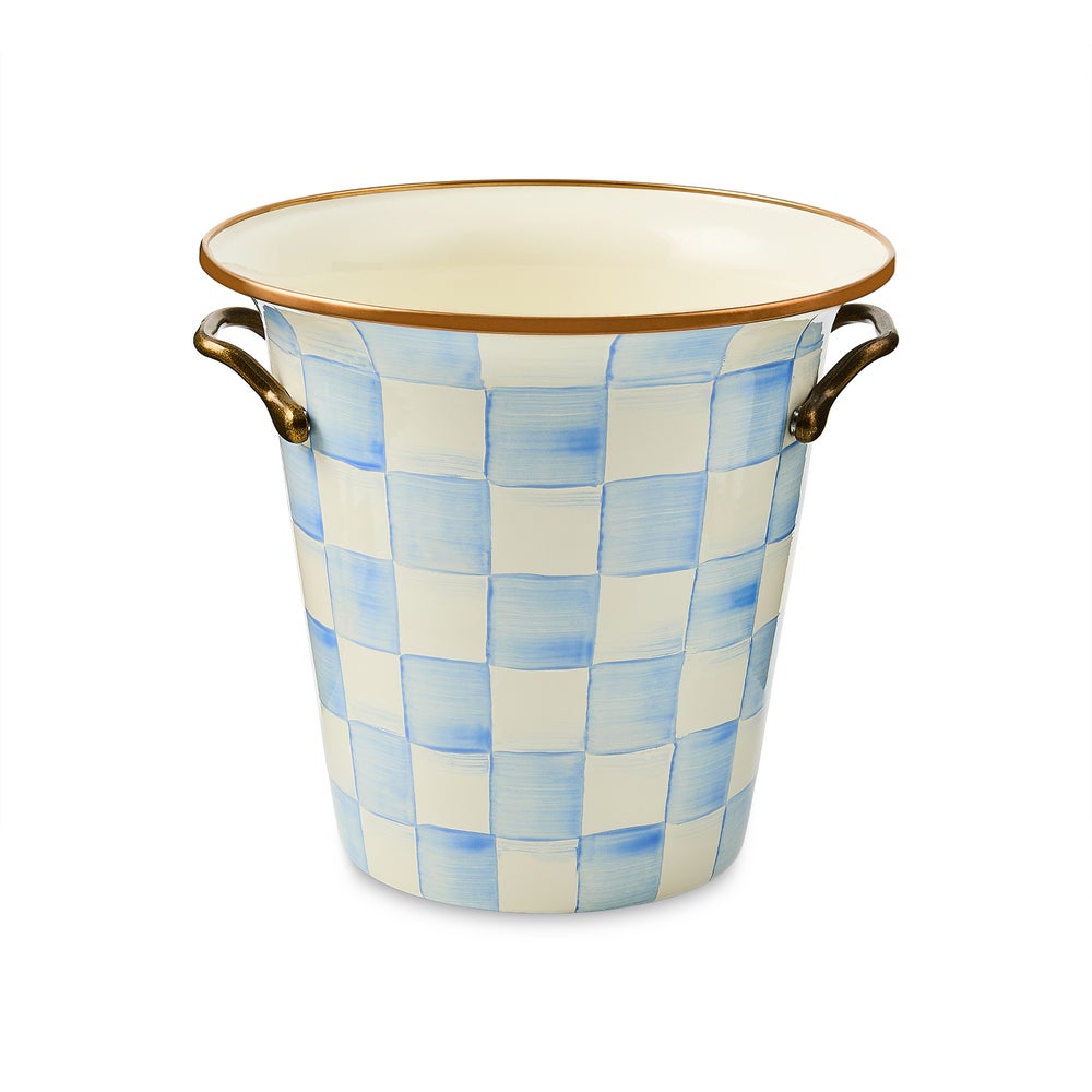 Sky Blue Check Wine Cooler (Mackenzie Childs) - PRE ORDER