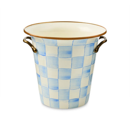 Sky Blue Check Wine Cooler (Mackenzie Childs) - PRE ORDER