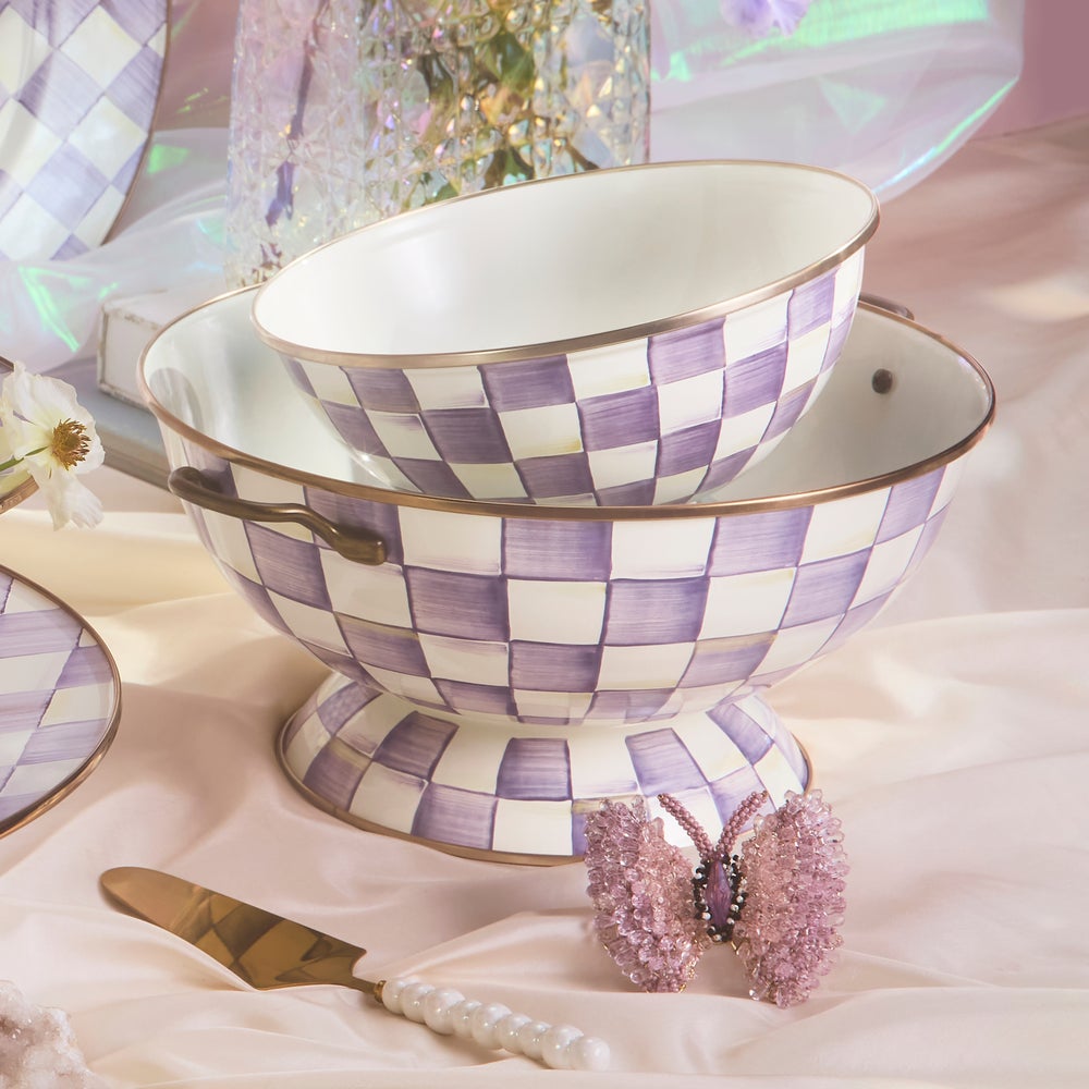 Violet Check Everything Bowl (Mackenzie Childs)