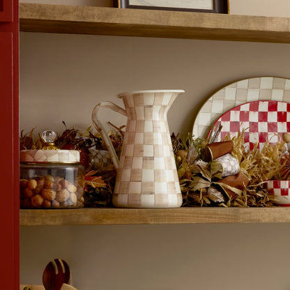 Mocha Check Large Practical Pitcher (Mackenzie Childs)