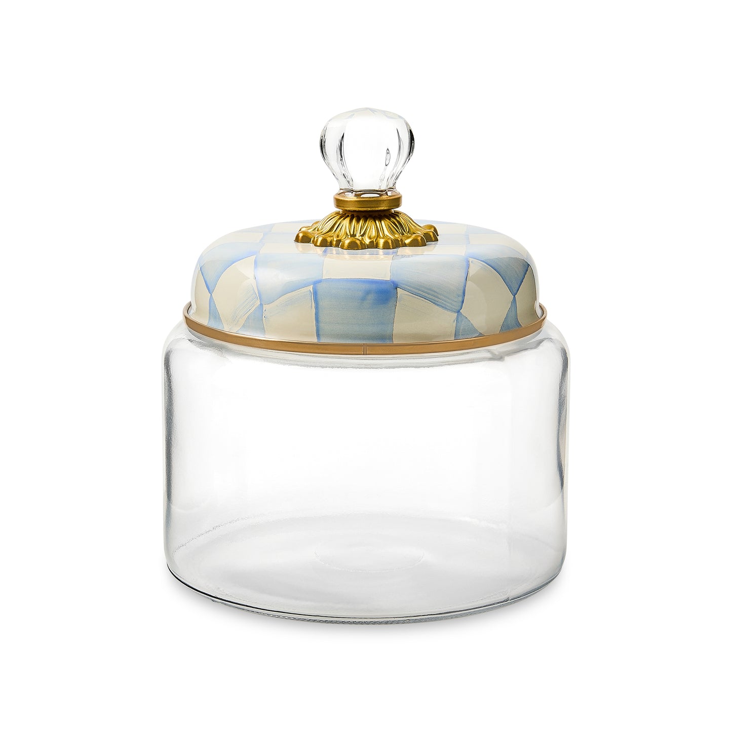 Sky Blue Check Small Kitchen Canister (Mackenzie Childs) - PRE ORDER