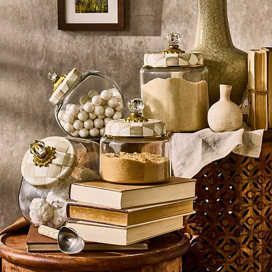 Mocha Check Small Kitchen Canister (Mackenzie Childs)