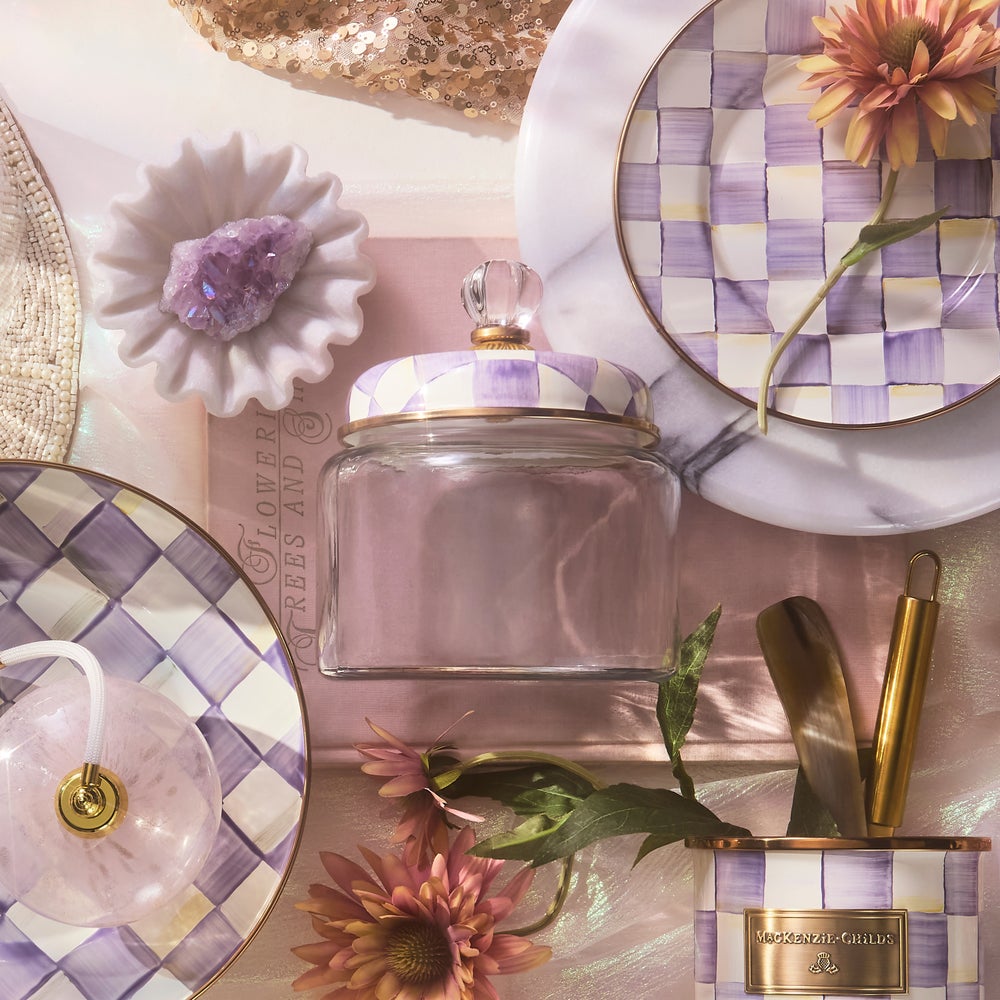 Violet Check Small Kitchen Canister (Mackenzie Childs)