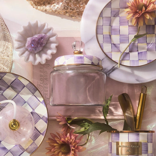 Violet Check Small Kitchen Canister (Mackenzie Childs)