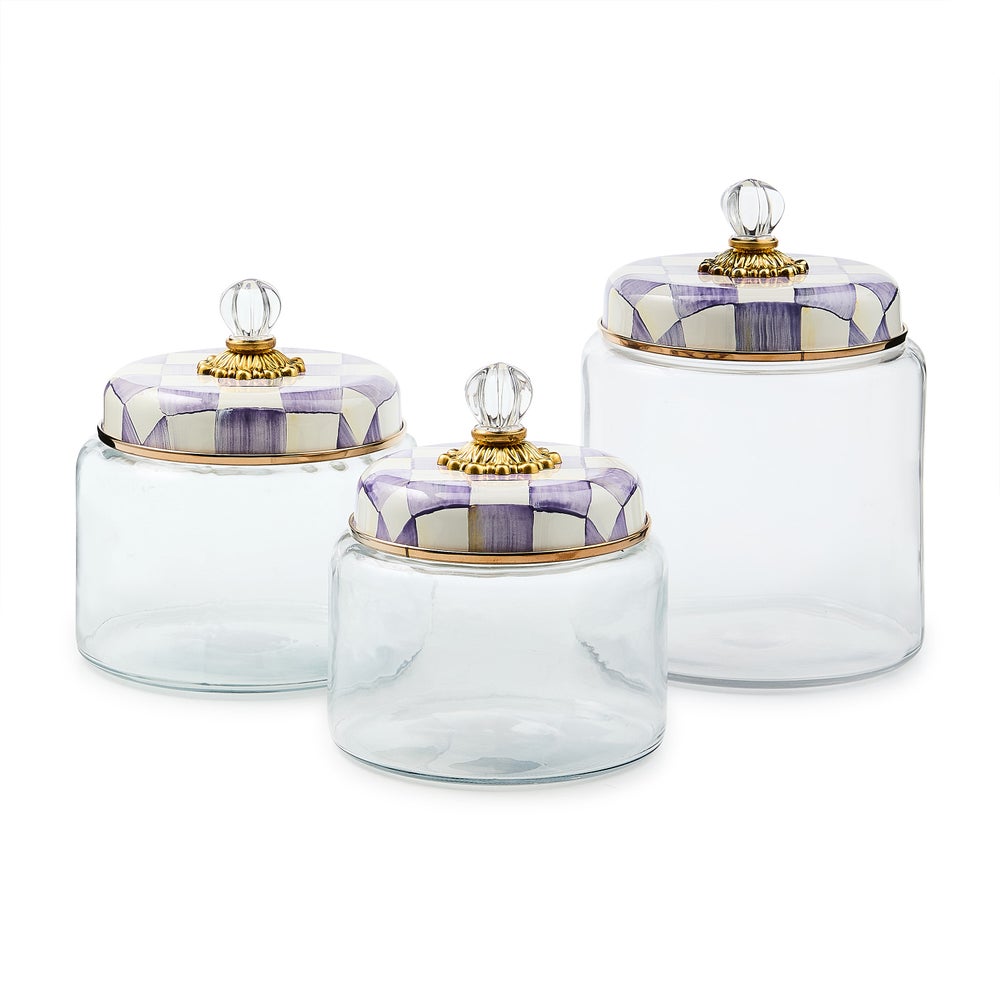 Violet Check Small Kitchen Canister (Mackenzie Childs)