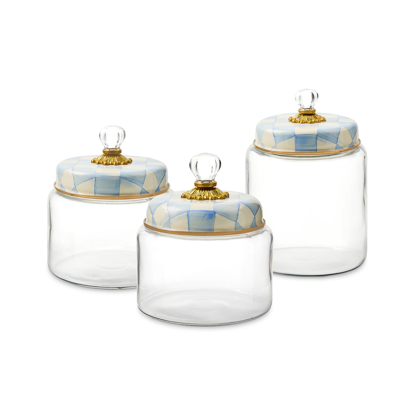 Sky Blue Check Medium Kitchen Canister (Mackenzie Childs) - PRE ORDER
