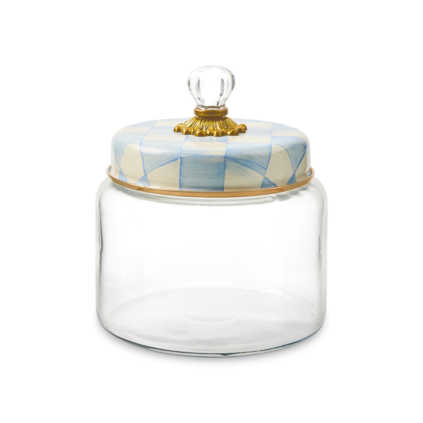 Sky Blue Check Medium Kitchen Canister (Mackenzie Childs) - PRE ORDER
