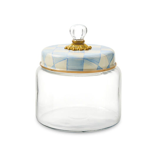 Sky Blue Check Medium Kitchen Canister (Mackenzie Childs)