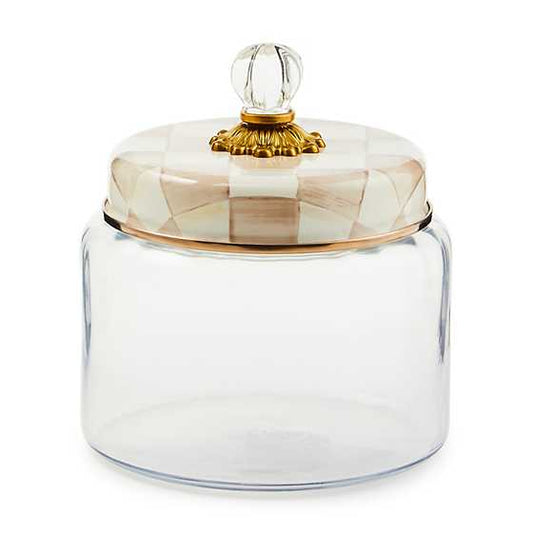 Mocha Check Medium Kitchen Canister (Mackenzie Childs)