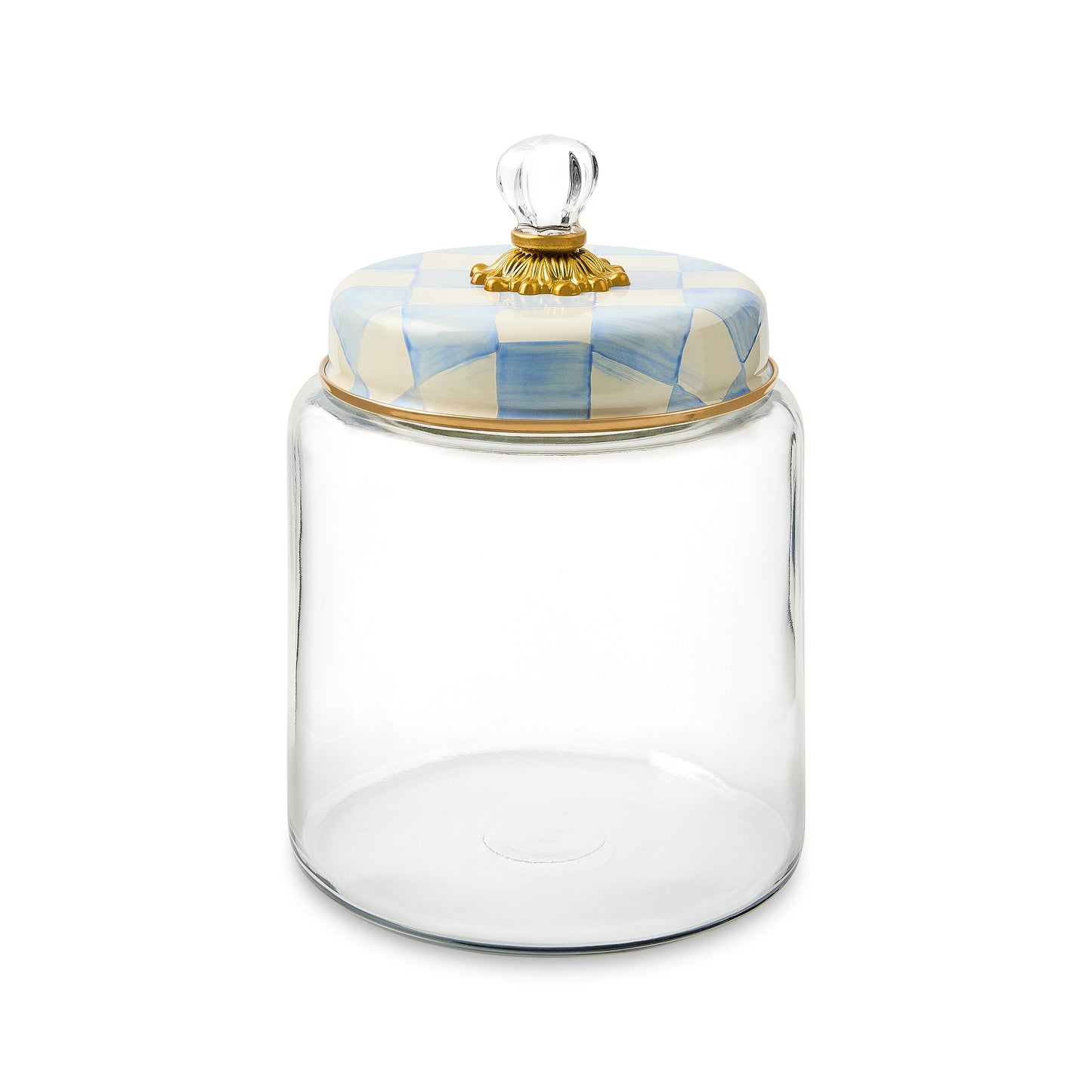 Sky Blue Check Large Kitchen Canister (Mackenzie Childs) - PRE ORDER