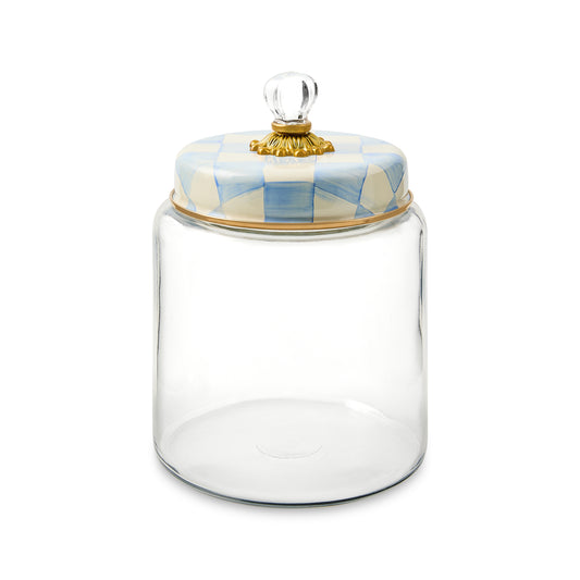 Sky Blue Check Large Kitchen Canister (Mackenzie Childs)