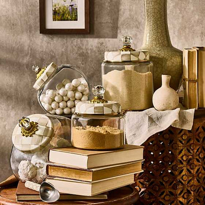 Mocha Check Large Kitchen Canister (Mackenzie Childs)