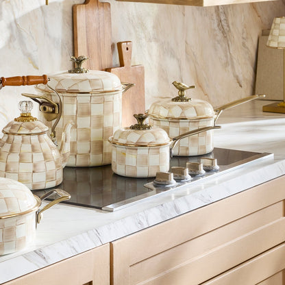 Mocha Check 1 Qt. Saucepan (Mackenzie Childs)