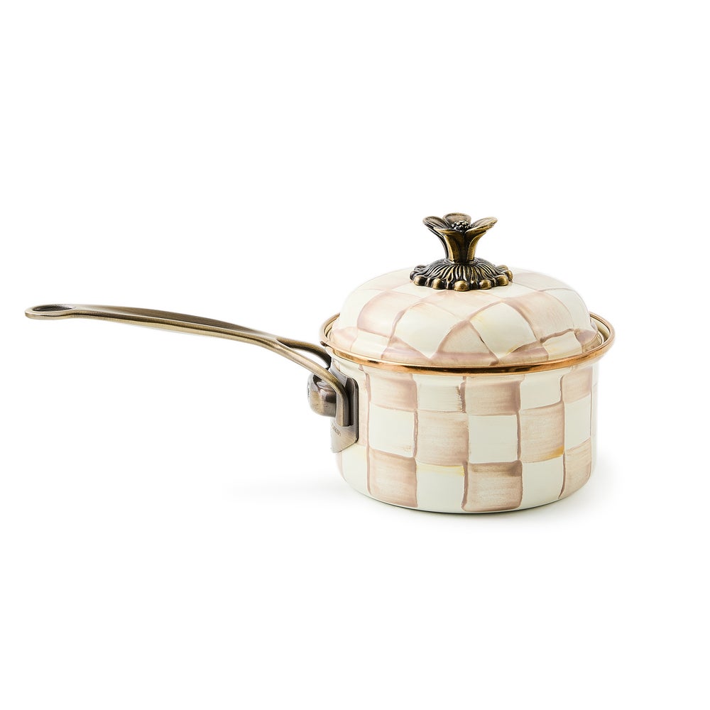 Mocha Check 1 Qt. Saucepan (Mackenzie Childs)