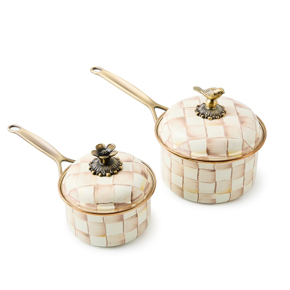 Mocha Check 3 Qt. Saute Pan (Mackenzie Childs)