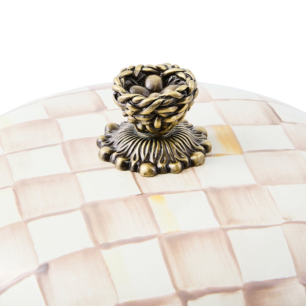 Mocha Check 3 Qt. Casserole (Mackenzie Childs)