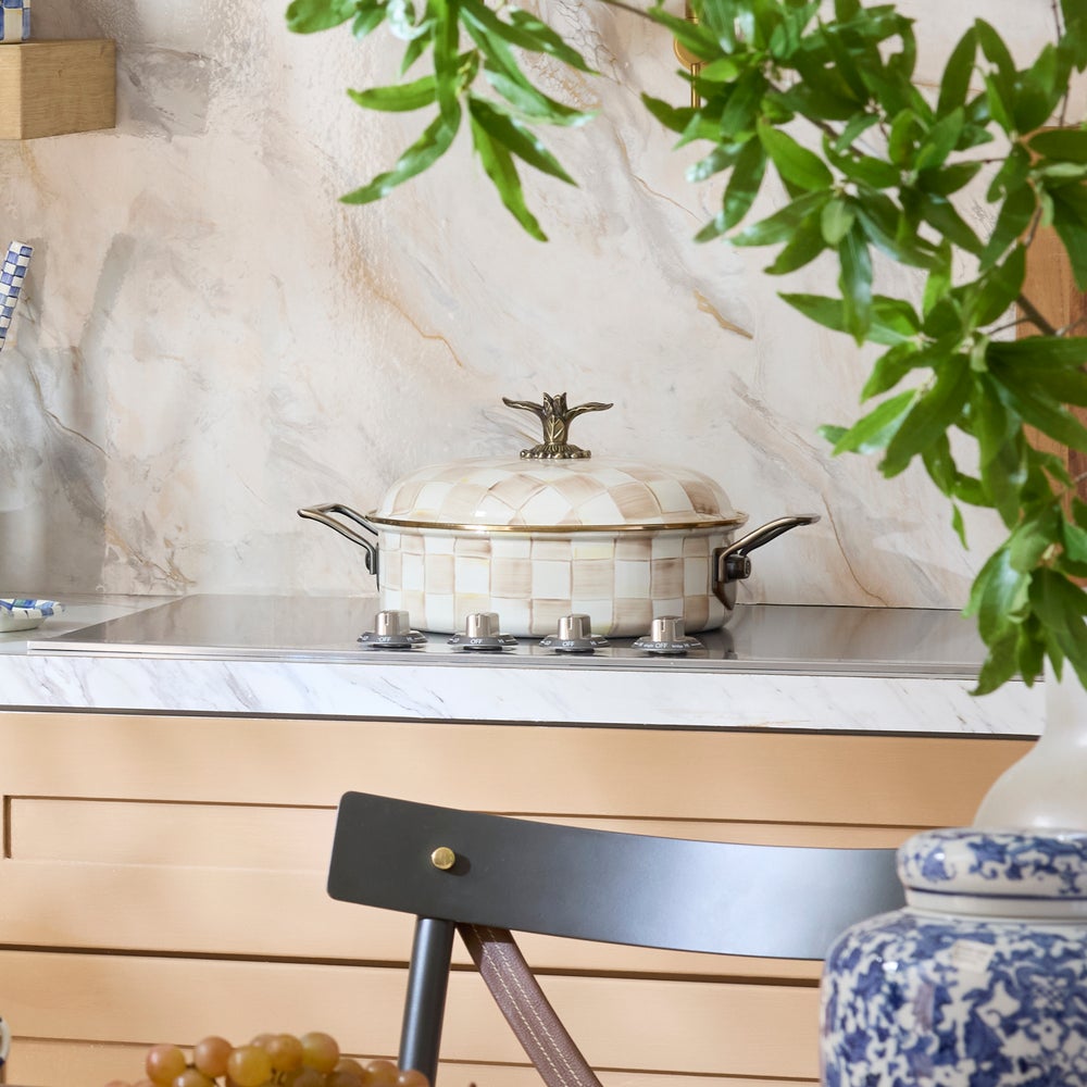 Mocha Check 5 Qt. Casserole (Mackenzie Childs)