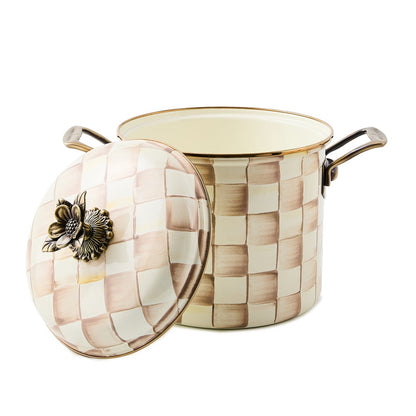 Mocha Check 7 Qt. Stockpot (Mackenzie Childs)