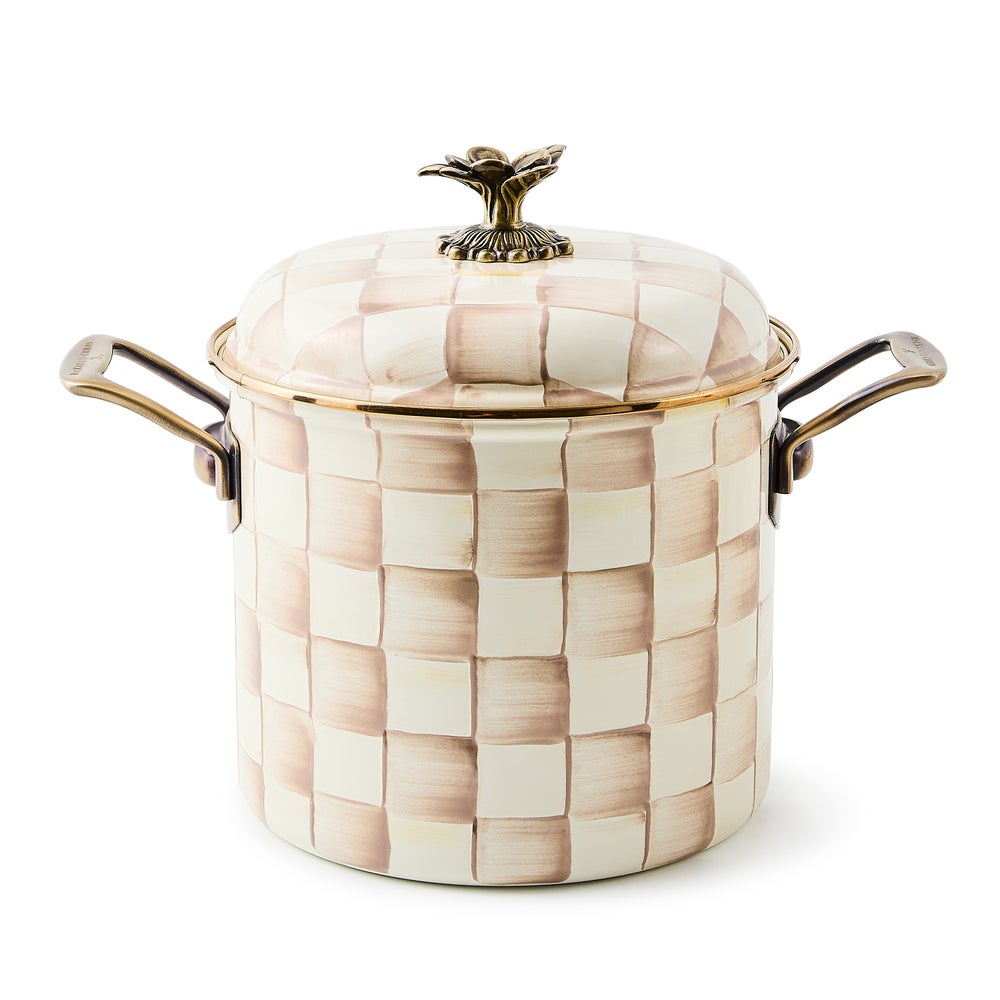 Mocha Check 7 Qt. Stockpot (Mackenzie Childs)