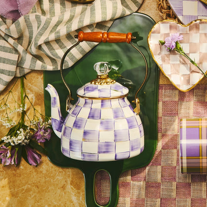 Violet Check 2 Quart Tea Kettle (Mackenzie Childs)