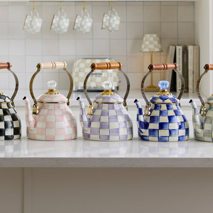 Violet Check 2 Quart Tea Kettle (Mackenzie Childs)