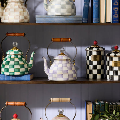 Violet Check 2 Quart Tea Kettle (Mackenzie Childs)