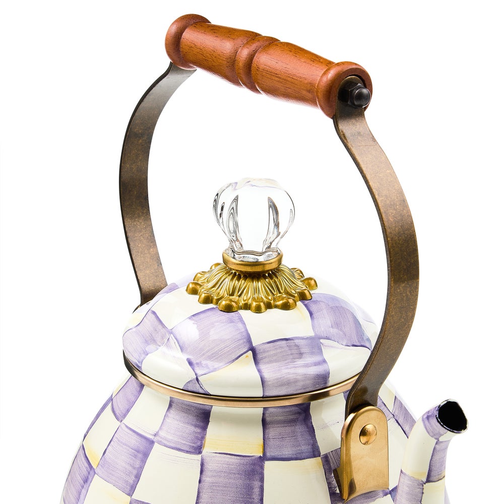 Violet Check 2 Quart Tea Kettle (Mackenzie Childs)