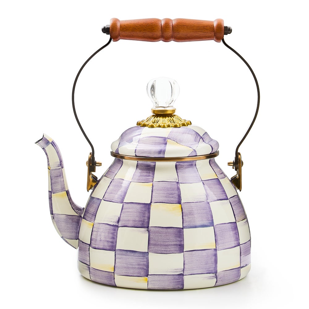 Violet Check 2 Quart Tea Kettle (Mackenzie Childs)