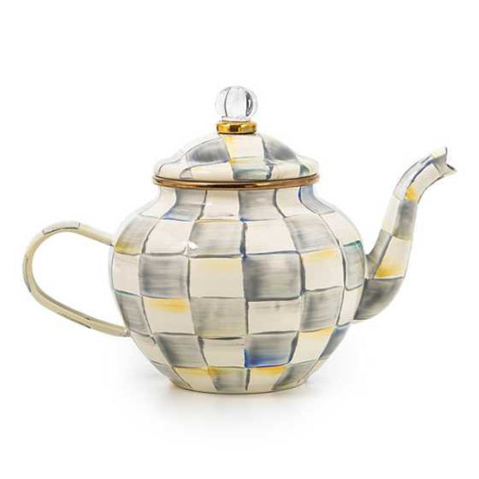 Sterling Check 4 Cup Teapot (Mackenzie Childs)