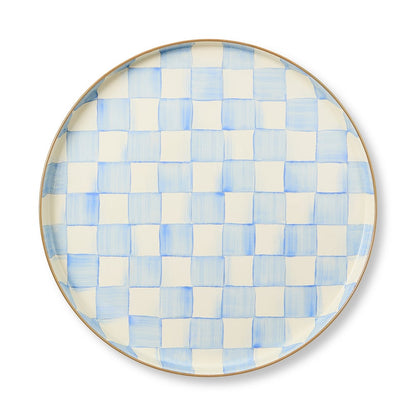 Sky Blue Check Round Tray (Mackenzie Childs) - PRE ORDER
