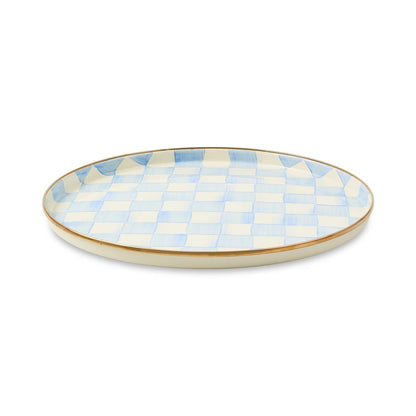 Sky Blue Check Round Tray (Mackenzie Childs) - PRE ORDER