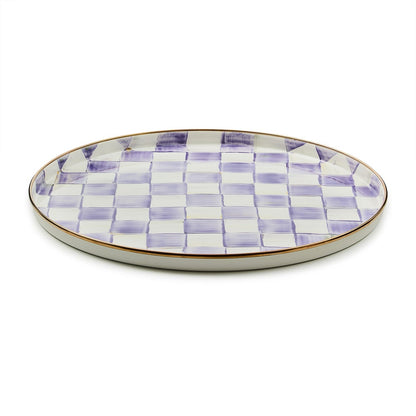 Violet Check Round Tray (Mackenzie Childs)