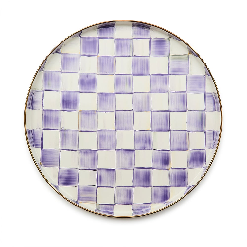 Violet Check Round Tray (Mackenzie Childs)