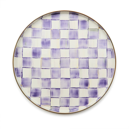Violet Check Round Tray (Mackenzie Childs)