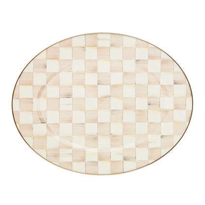 Mocha Check Large Oval Platter (Mackenzie Childs)