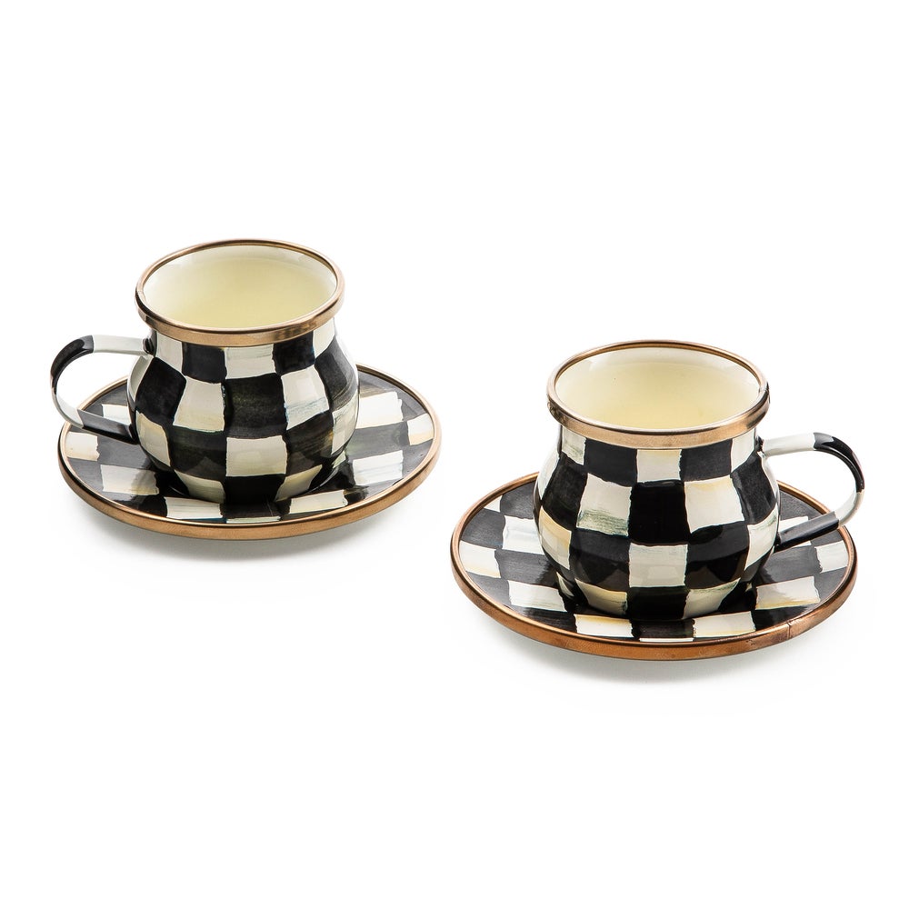 Courtly Check Espresso Cup & Saucer Set (Mackenzie Childs)