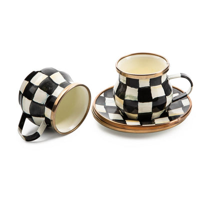 Courtly Check Espresso Cup & Saucer Set (Mackenzie Childs)