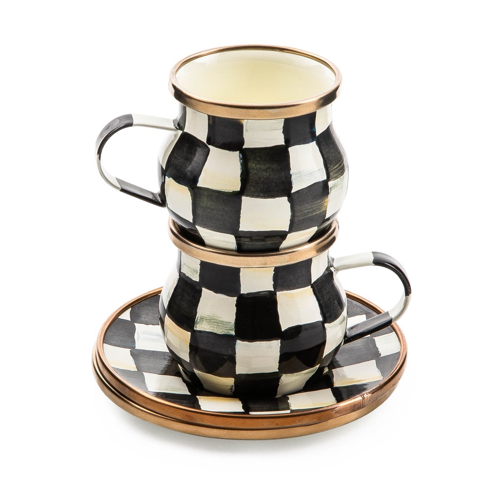 Courtly Check Espresso Cup & Saucer Set (Mackenzie Childs)