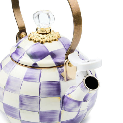 Violet Check Whistling Tea Kettle (Mackenzie Childs)